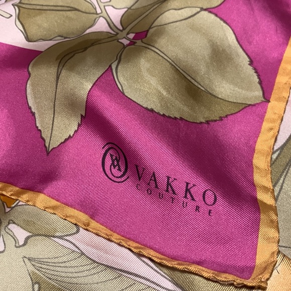 💗 Vintage VAKKO Couture Silk Scarf - Picture 3 of 4